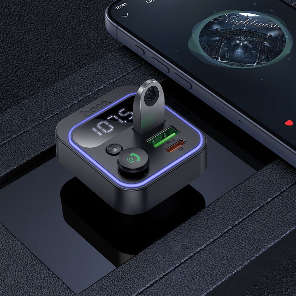 HOCO E85 Bluetooth FM Modulator, 2 x USB-A - 1 x USB-C
