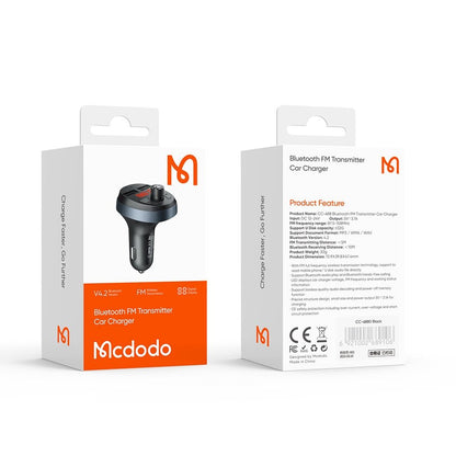 FM Bluetooth модулятор McDodo, 2 x USB-A