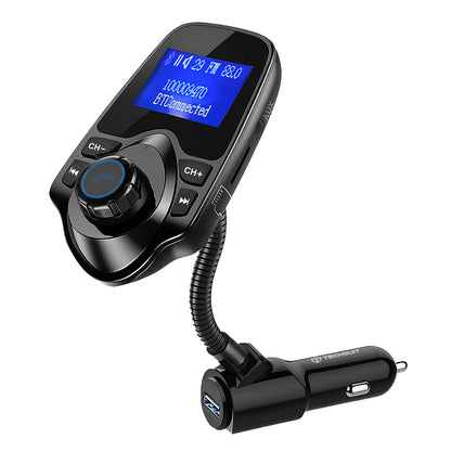 FM Bluetooth модулатор Techsuit MFM4, 1 x USB-A - 1 x 3.5mm - 1 x microSD, Черен