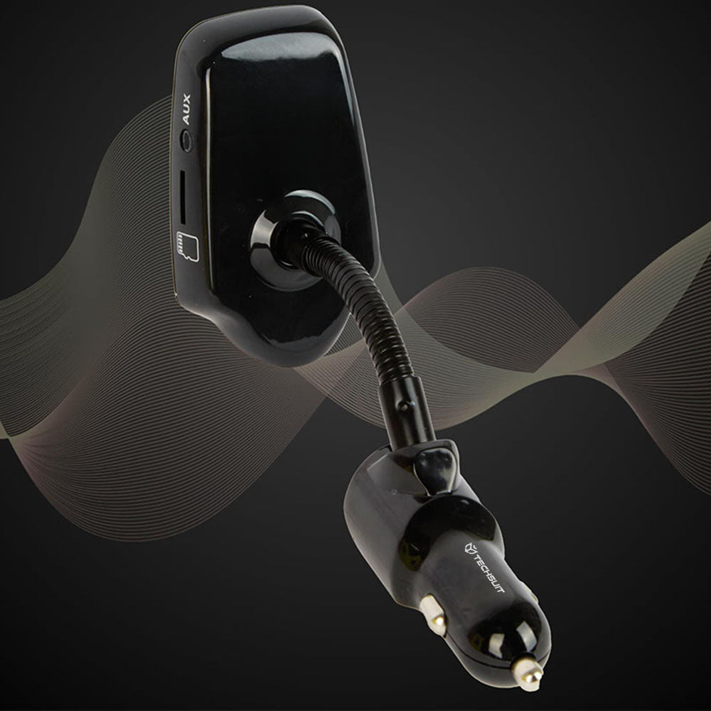 FM Bluetooth модулатор Techsuit MFM4, 1 x USB-A - 1 x 3.5mm - 1 x microSD, Черен