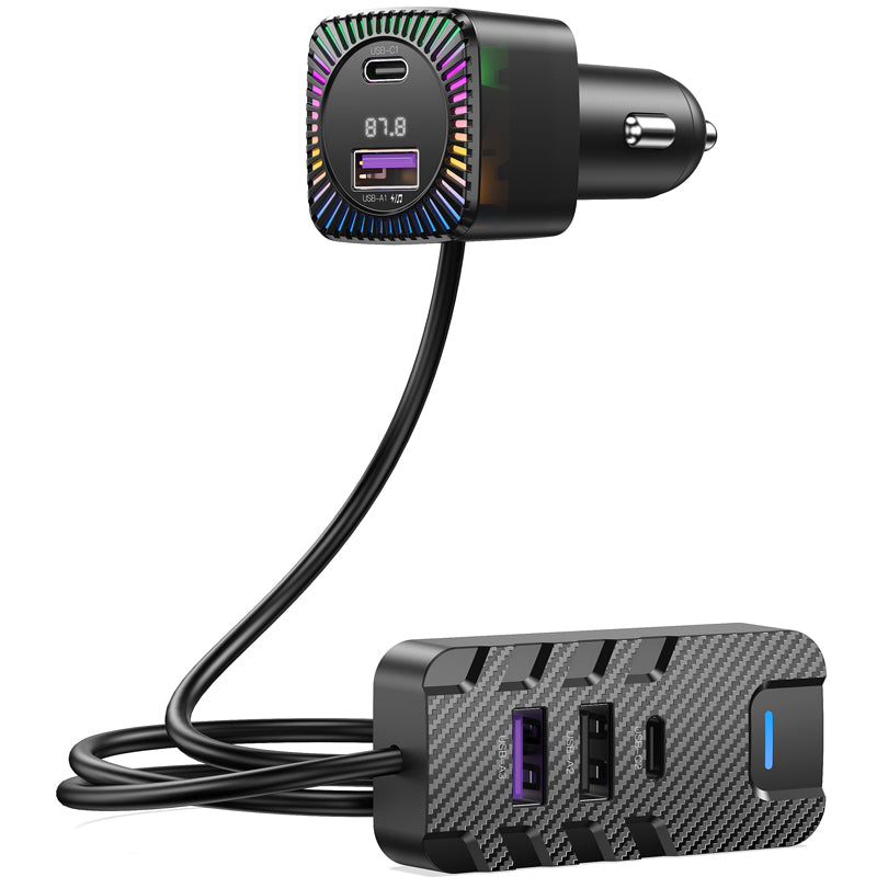 Bluetooth FM модулатор XO Design BCC13, 2 x USB-C - 3 x USB-A 