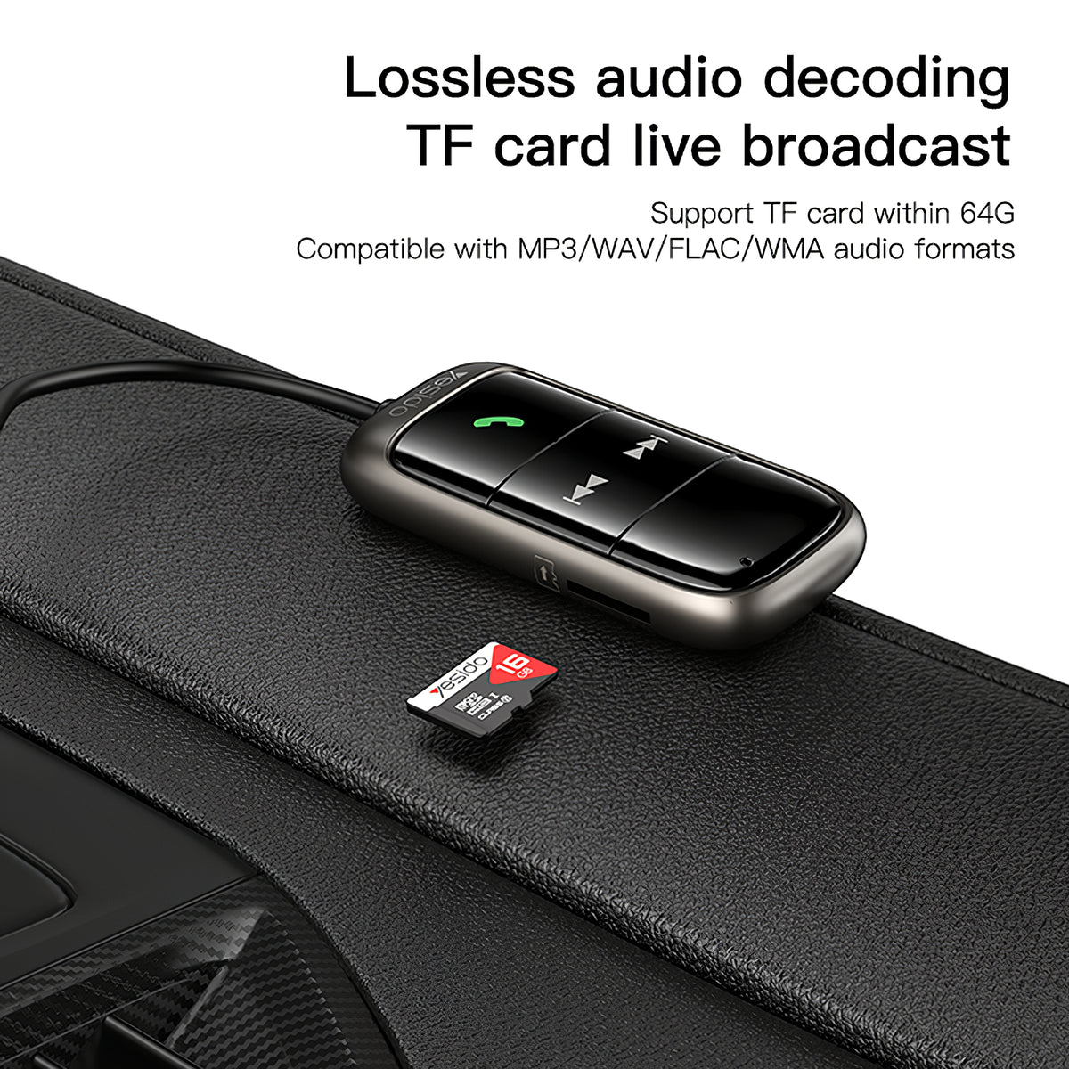 FM модулатор Bluetooth Yesido YAU32, 1 x 3.5mm - 1 x microSD