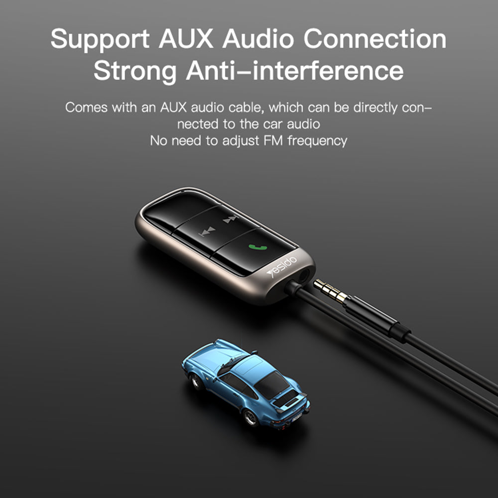 FM модулатор Bluetooth Yesido YAU32, 1 x 3.5mm - 1 x microSD