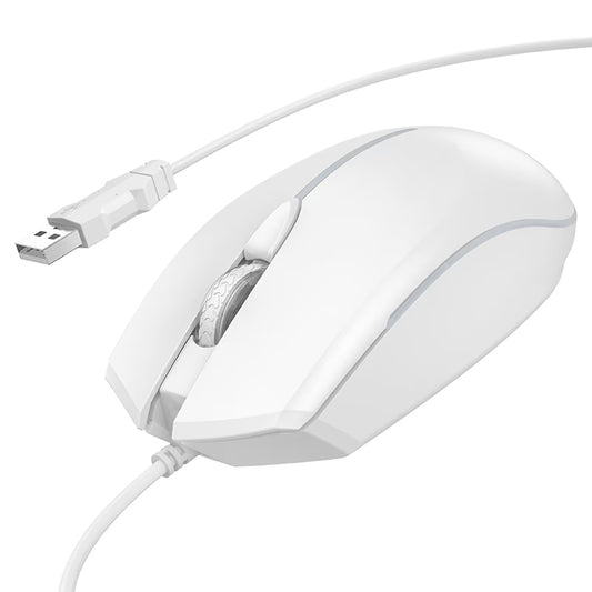 Геймърска жична мишка USB HOCO GM37, RGB, 2400DPI, бяла
