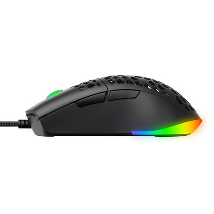 Гейминг мишка с кабел USB HAVIT MS1036, RGB, 1200DPI - 7200DPI, 1.6m, Бяла