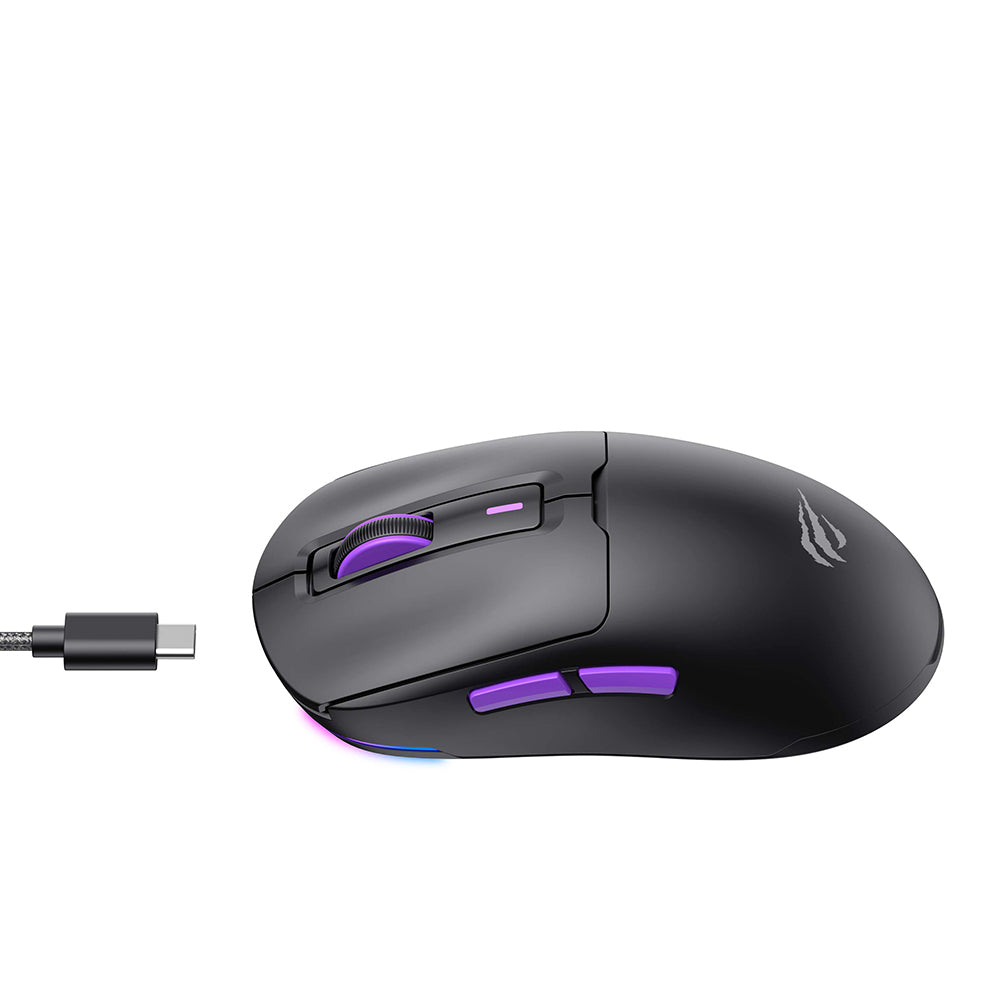 HAVIT MS969WB Wireless Gaming Mouse, RGB, 1000DPI - 16000DPI, Black
