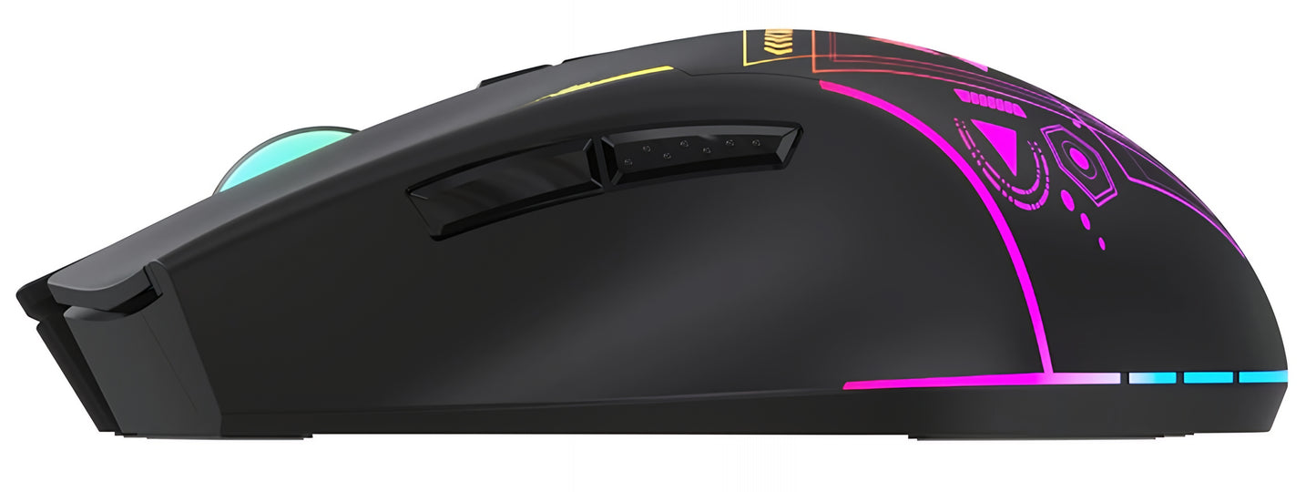 Безжична геймърска мишка WZK WMGB-3200, 3200DPI, RGB, Черна