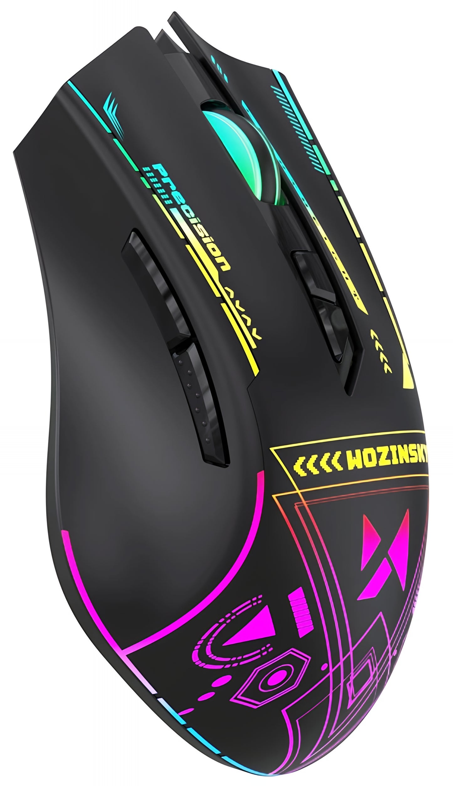 Безжична геймърска мишка WZK WMGB-3200, 3200DPI, RGB, Черна