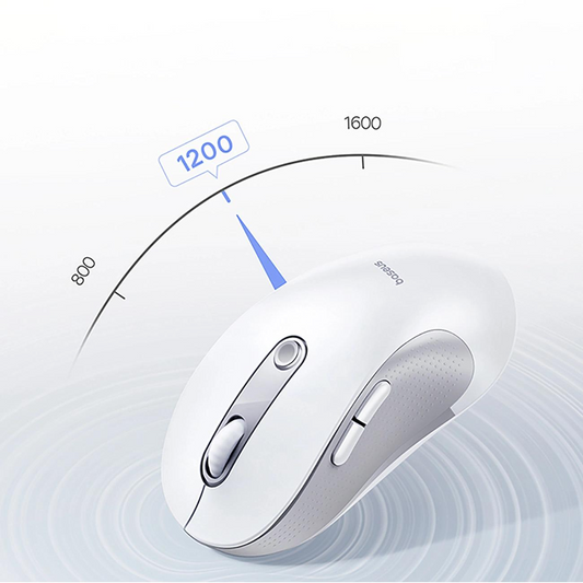 Безжична мишка Baseus F02, 4000DPI, BT / Wi-Fi, Бяла B0203202