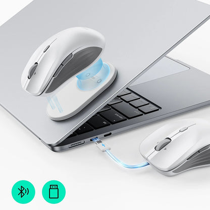 Безжична мишка ESR MagMouse, 800DPI - 4800DPI, BT / Wi-Fi, Бяла