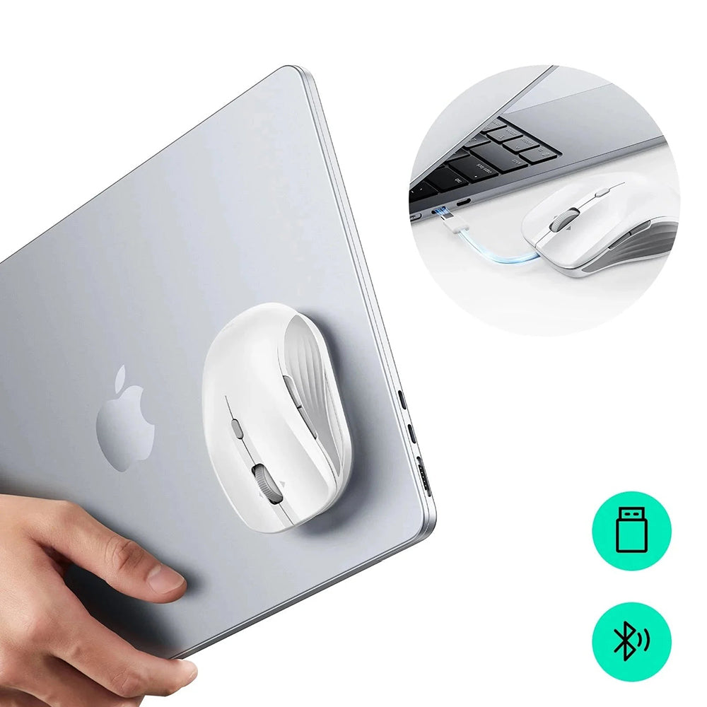 Безжична мишка ESR MagMouse, 800DPI - 4800DPI, BT / Wi-Fi, Бяла