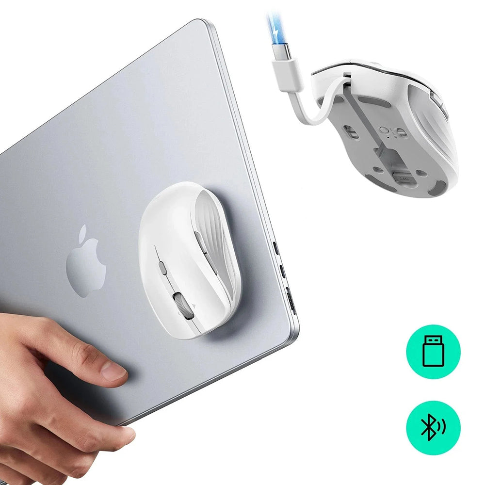 Безжична мишка ESR MagMouse, 800DPI - 4800DPI, BT / Wi-Fi, Бяла