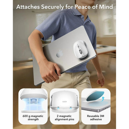 Безжична мишка ESR MagMouse, 800DPI - 4800DPI, BT / Wi-Fi, Бяла