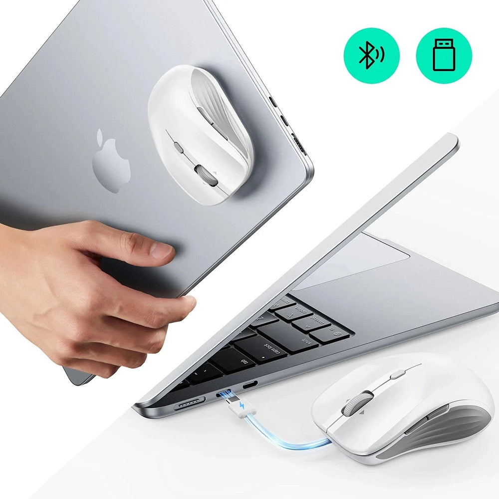 Безжична мишка ESR MagMouse, 800DPI - 4800DPI, BT / Wi-Fi, Бяла