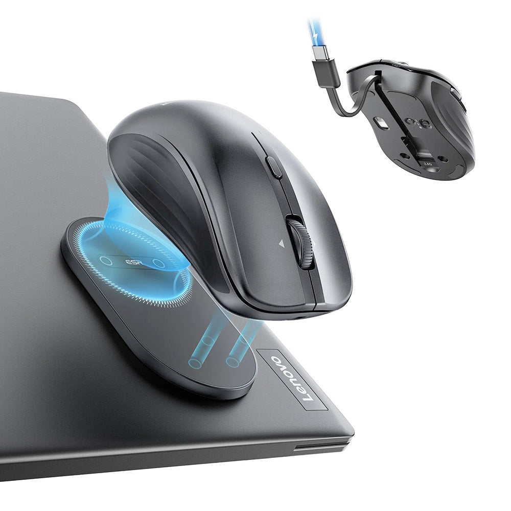 Безжична мишка ESR MagMouse, 800DPI - 4800DPI, BT / Wi-Fi, Сива