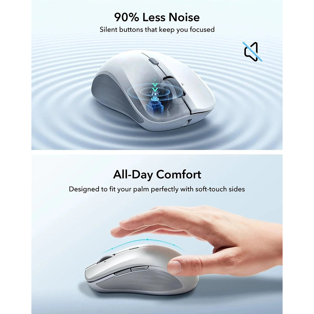 Безжична мишка ESR MagMouse, 800DPI - 4800DPI, BT / Wi-Fi, Сива