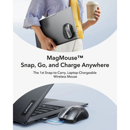 Безжична мишка ESR MagMouse, 800DPI - 4800DPI, BT / Wi-Fi, Сива