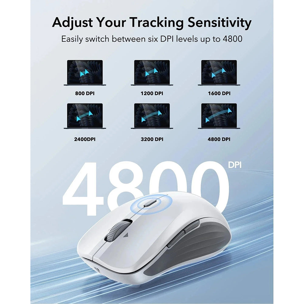 Безжична мишка ESR MagMouse, 800DPI - 4800DPI, BT / Wi-Fi, Сива