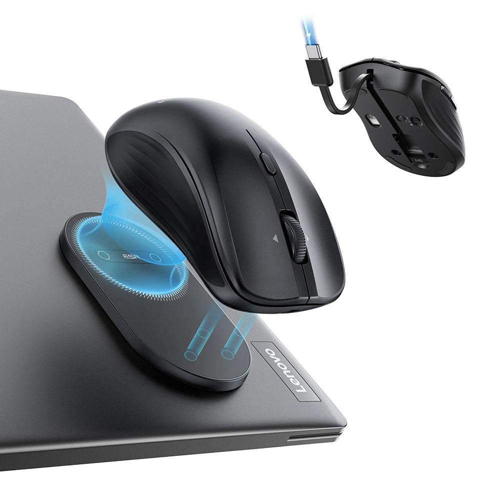 Безжична мишка ESR MagMouse, 800DPI - 4800DPI, BT / Wi-Fi, Черен