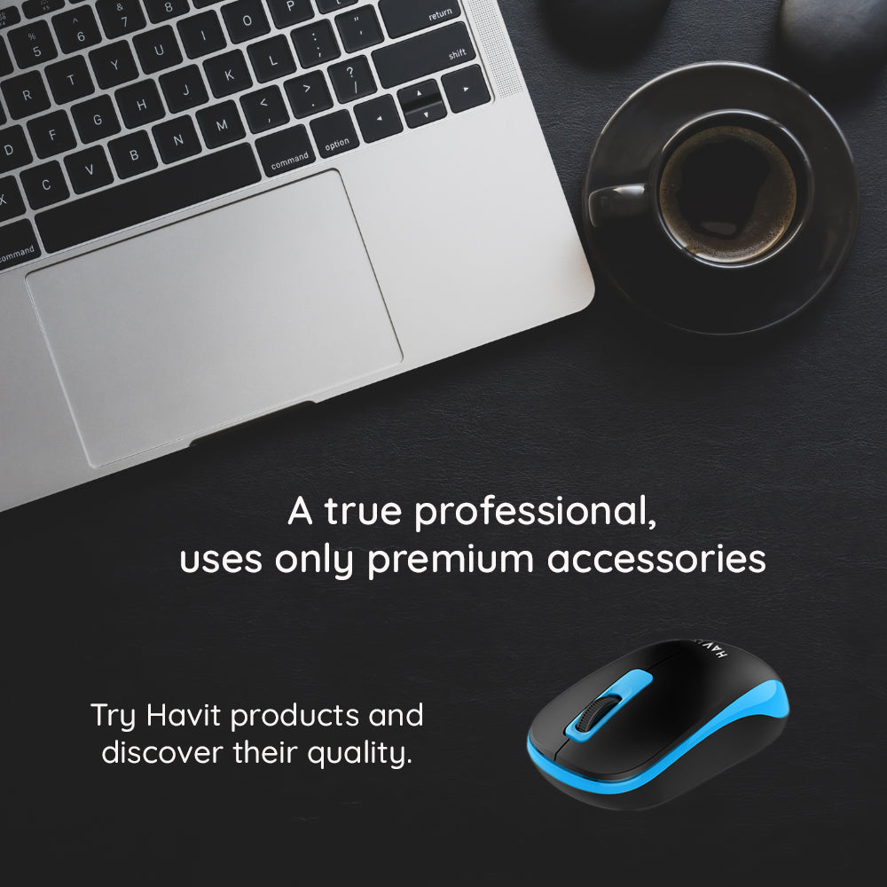 Безжична мишка HAVIT MS626GT, 1200DPI, Черно-Синя