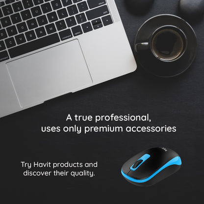 Безжична мишка HAVIT MS626GT, 1200DPI, Черно-Синя