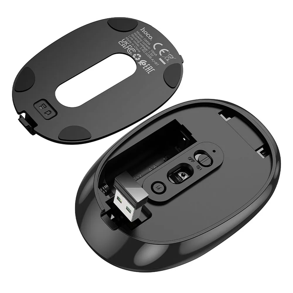 Безжична мишка HOCO GM34, 1600DPI, BT / Wi-Fi, Черна