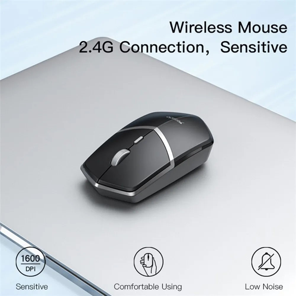 Mouse Wireless Yesido KB16, 1600DPI, Черен