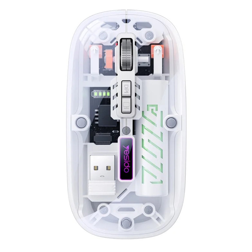 Безжична мишка Yesido KB29, 800DPI - 1600DPI, BT / Wi-Fi, Бяла