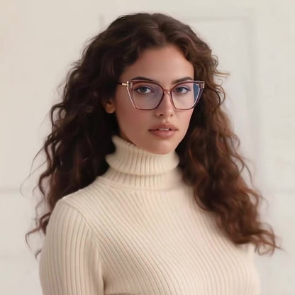 Techsuit 2260 Women's Computer Glasses, Anti-Blue Light, Black Gold