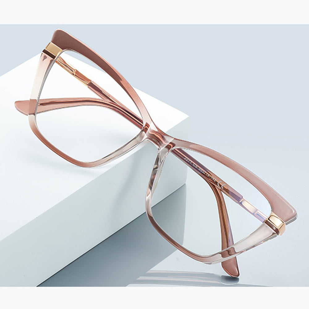 Techsuit 2271 Women's Computer Glasses, Anti-Blue Light, Light Brown