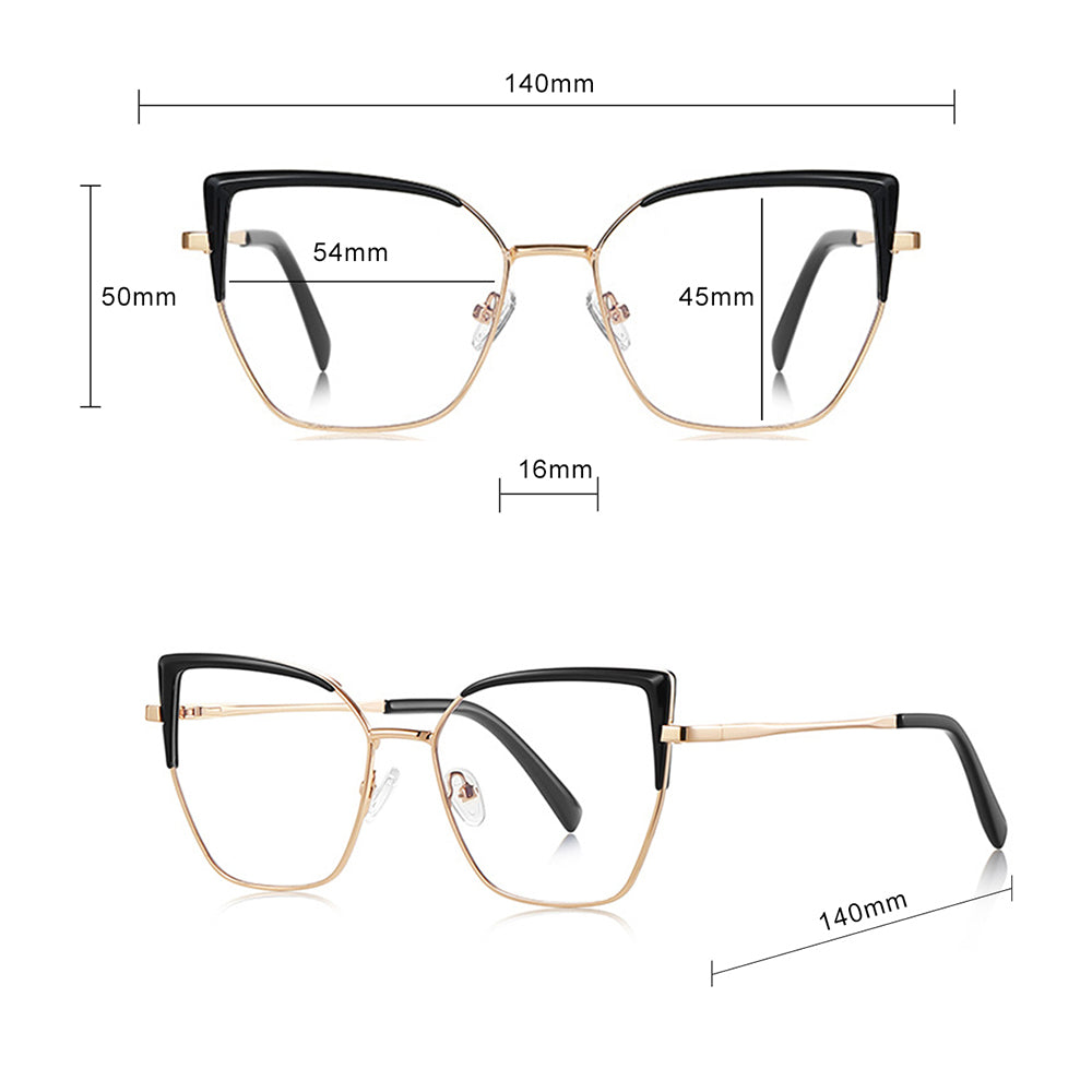 Techsuit 3156 Women's Computer Glasses, Anti-Blue Light, Pink Gold