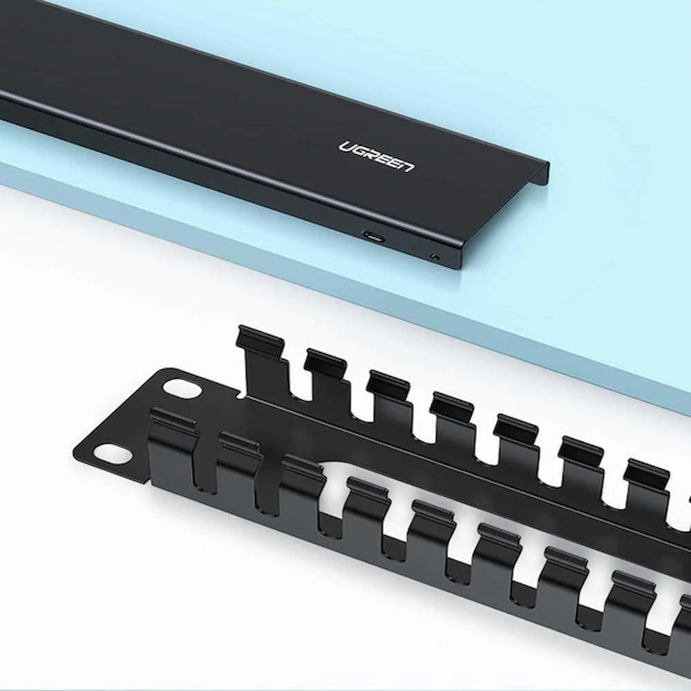 Организатор за кабели UGREEN NW128, 24 порта, Черен