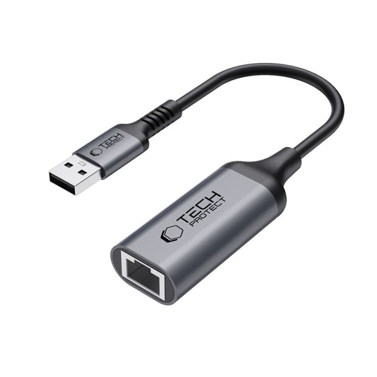 Мрежова карта Tech-Protect Ultraboost, RJ45, USB 3.0, Черен