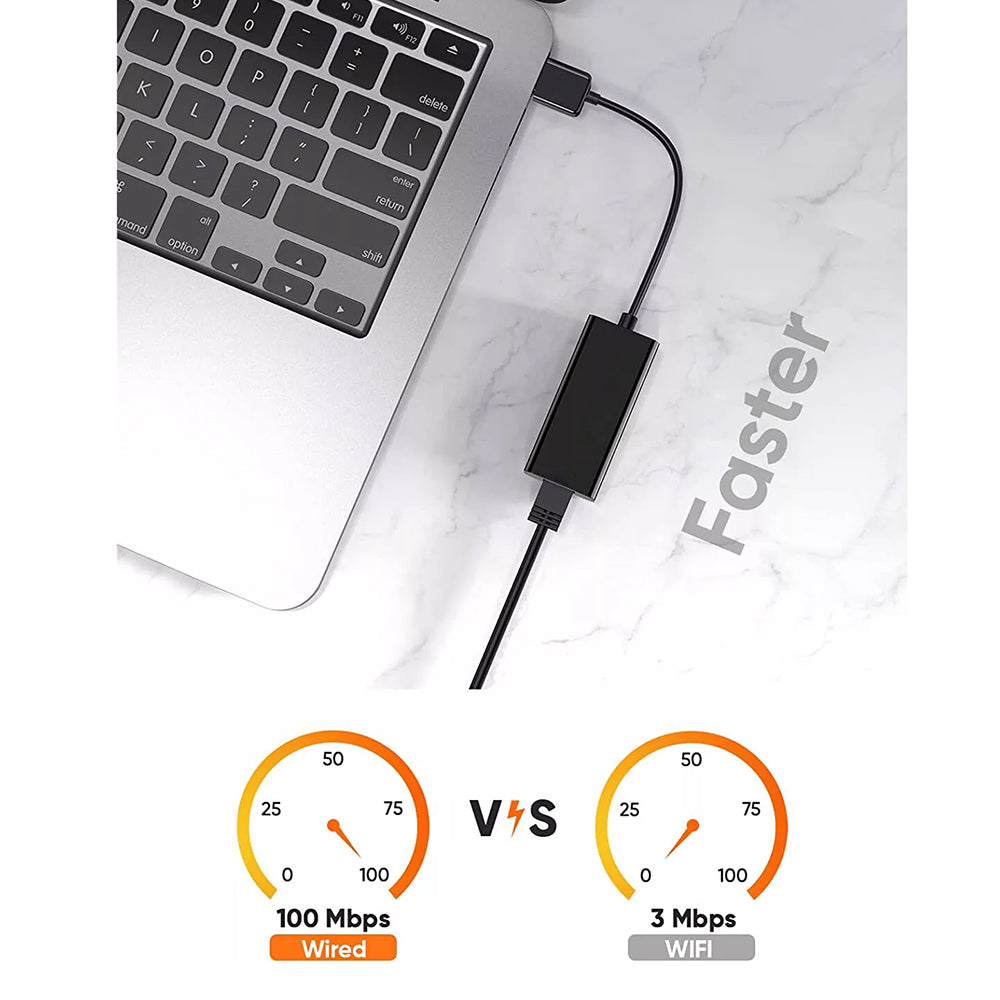 Мрежова карта Techsuit AC19, RJ45, USB, Черна