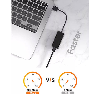 Мрежова карта Techsuit AC19, RJ45, USB, Черна