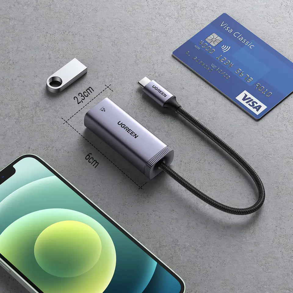 Мрежова карта UGREEN CM483, RJ45, USB-C, Сивa