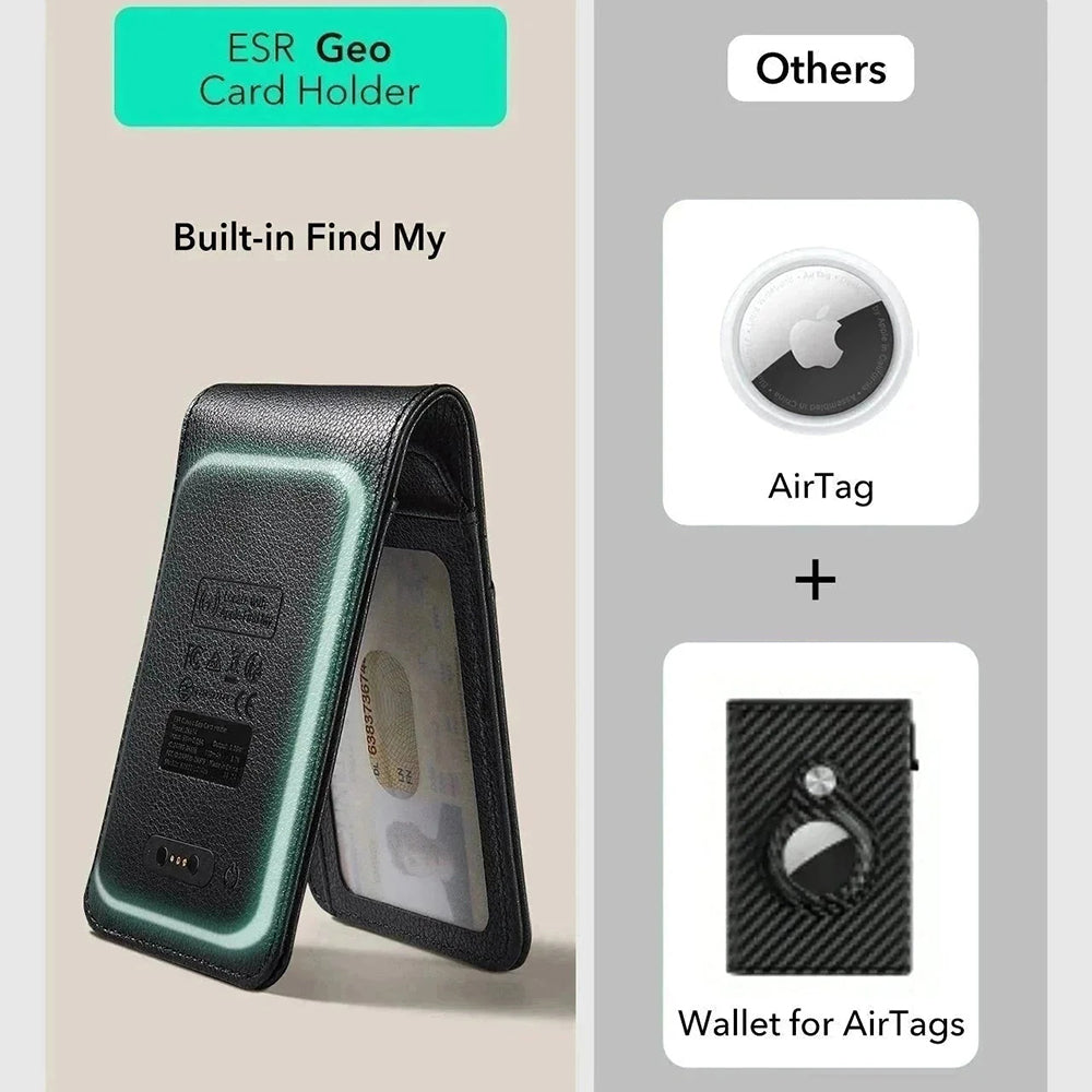 Портфейл ESR Classic Geo с функция Find My и защита RFID, кафяв