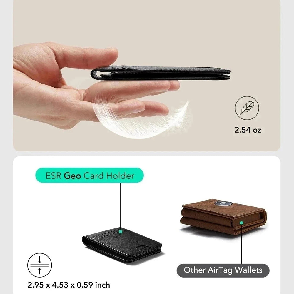 Портфейл ESR Classic Geo с функция Find My и защита RFID, Черен