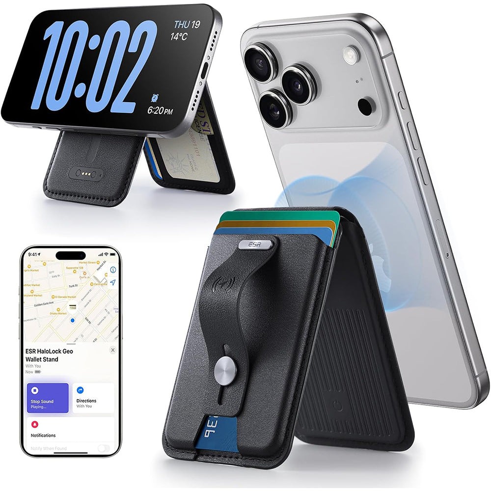 Портфейл MagSafe, ESR, Findy my Wallet, Черен