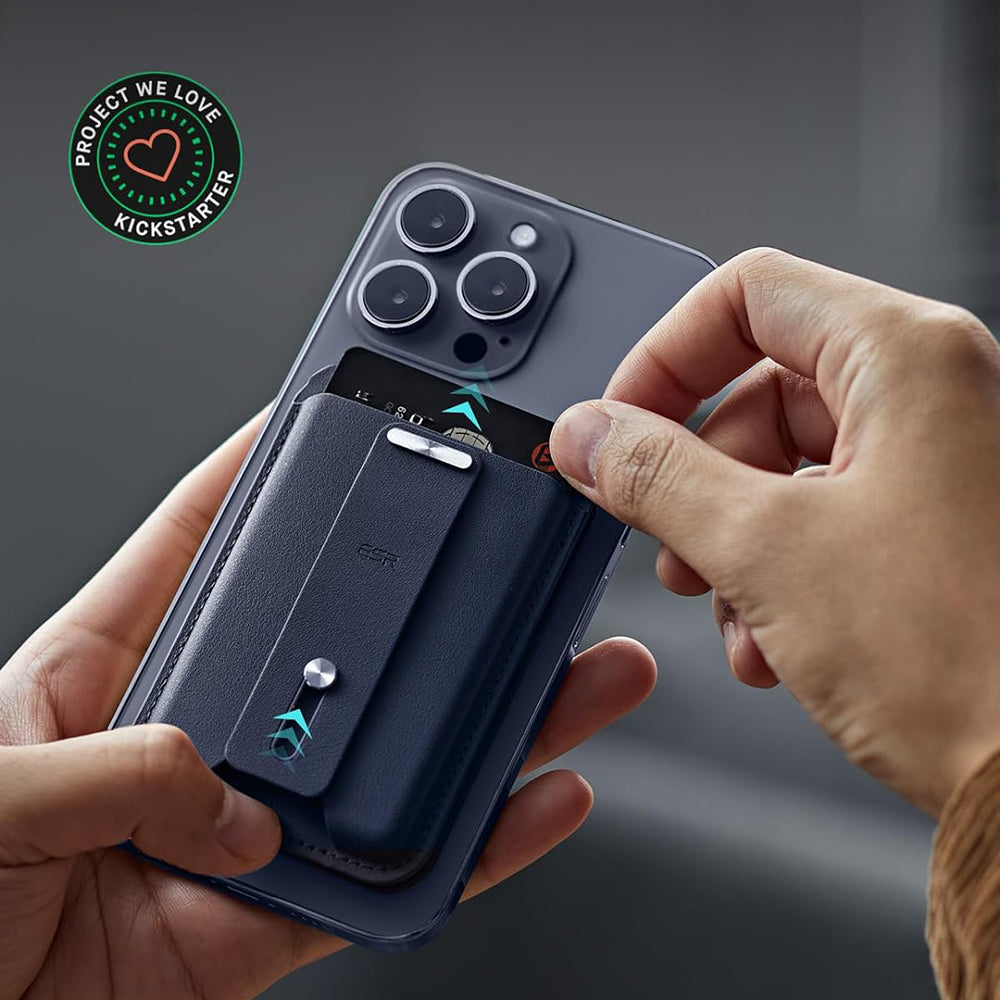 Портфейл Magsafe, ESR, Find my Wallet, Тъмносин