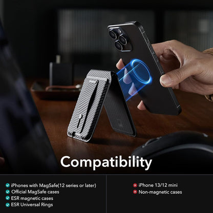 Портфейл Magsafe, ESR, Findy my Wallet Carbon, Черен