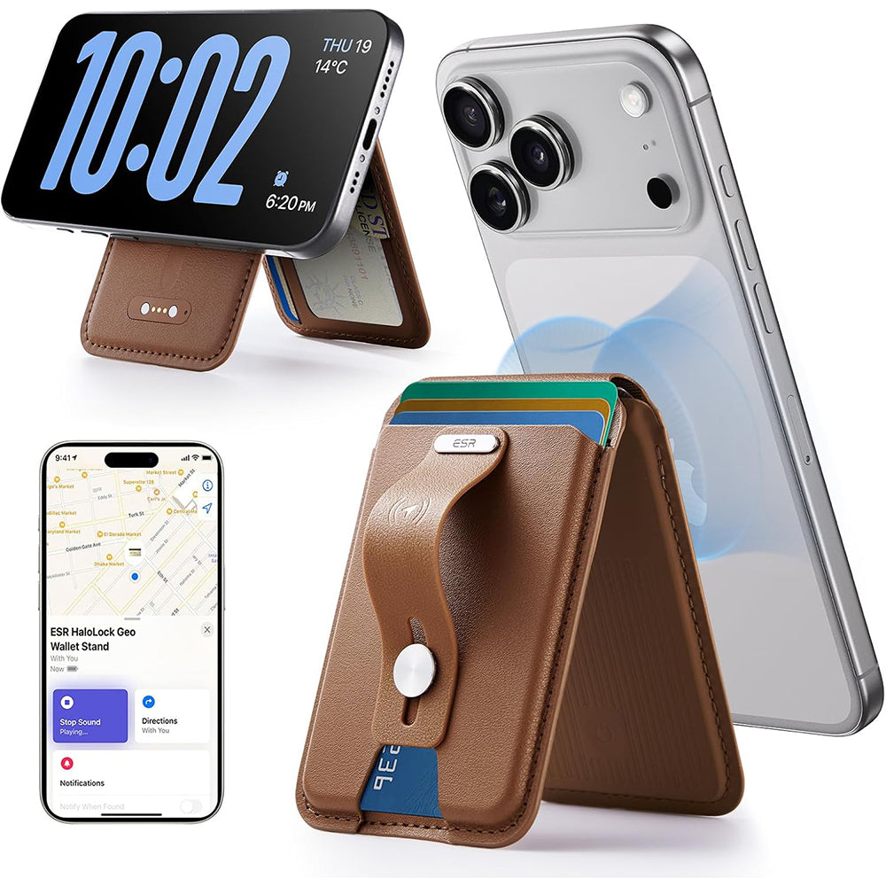 Portofel MagSafe, ESR, Findy my Wallet 5C, Кафяв