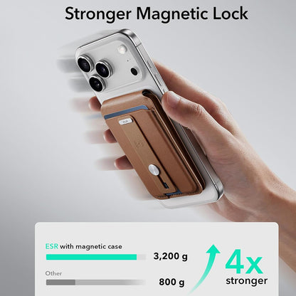 Portofel MagSafe, ESR, Findy my Wallet 5C, Кафяв