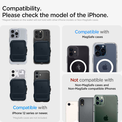 Портфейл Magsafe, Spigen, Lock Fit, Черен