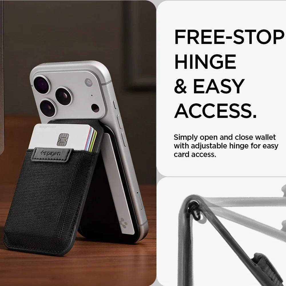 Портфейл MagSafe, Spigen, Slim Fold Tripod S314-4, Черен AFA11591