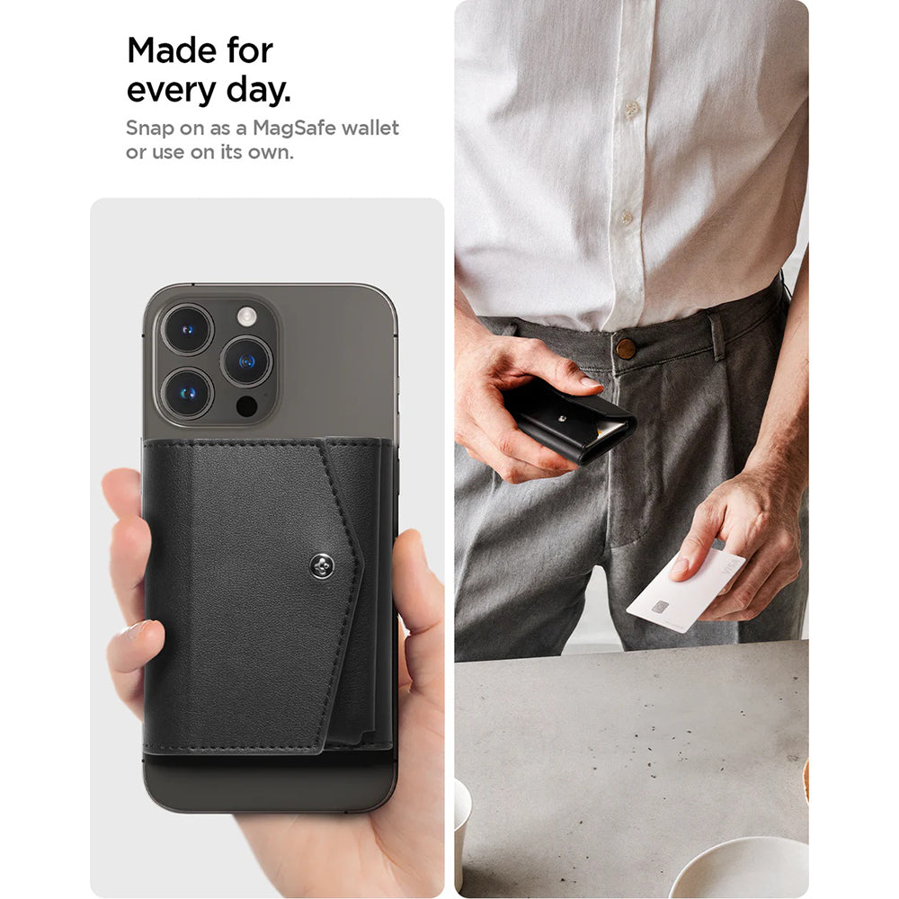 Портфейл Magsafe, Spigen, Valentinus Pro, Черен