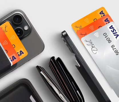 Портфейл MagSafe, Tech-Protect, Magwallet Carbon, Черен