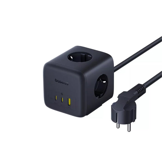 Удължител Baseus EnerFill FA11, 67W, 3.35A, 1 x USB-A - 2 x USB-C - 3 x Schuko, Черен E00082100123-00