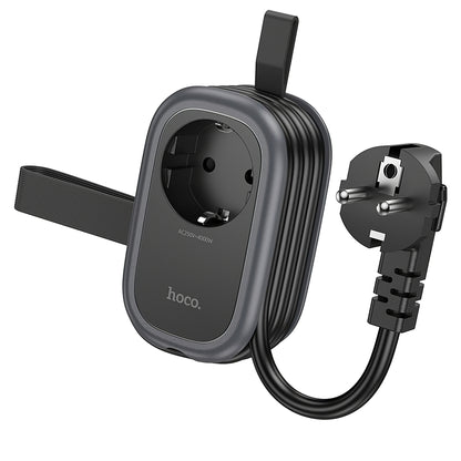 Мрежово зарядно устройство HOCO NS6, 2 x USB-A - 1 x USB-C - 1 x Schuko, черно