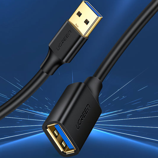 Удължител USB 3.0 UGREEN US129, 1m, Черен